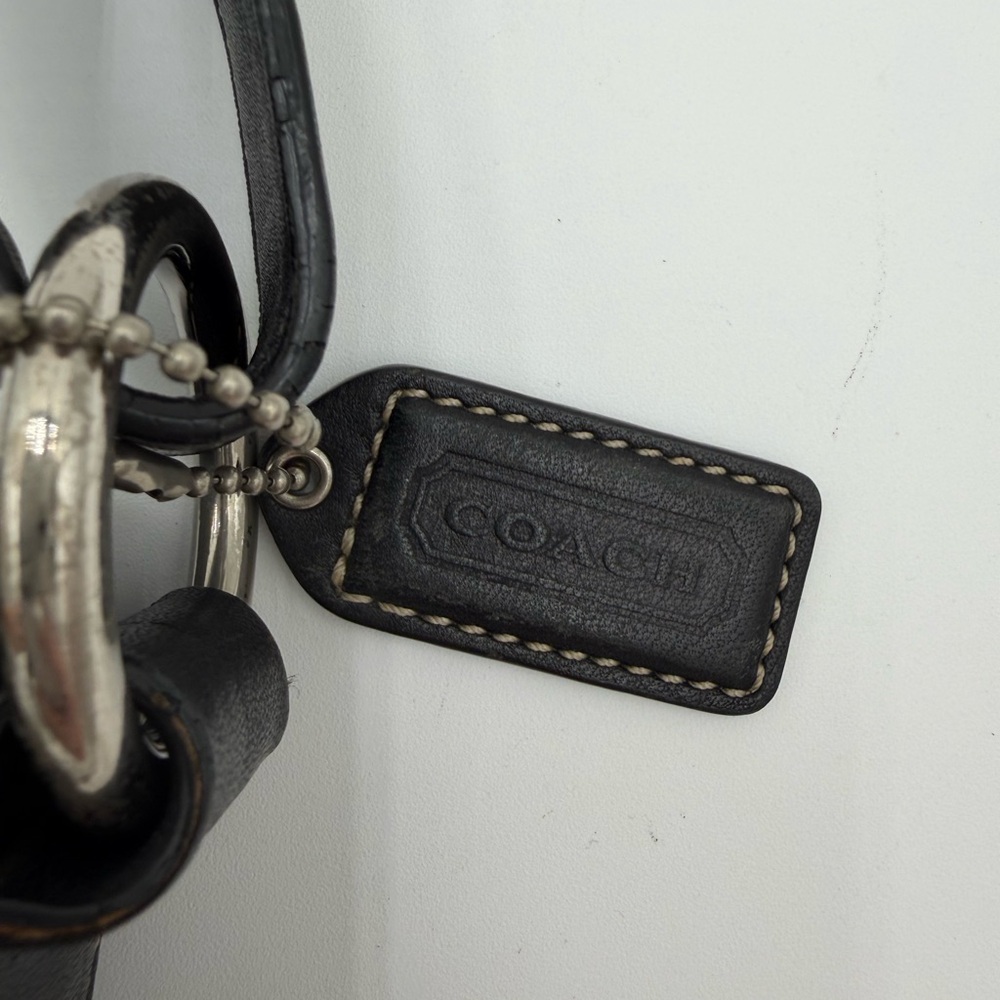 Coach Soho Buckle Flap Hobo Black Leather Y2K Shoulder Bag 1452 Silver Hardware - Picture 15 of 16